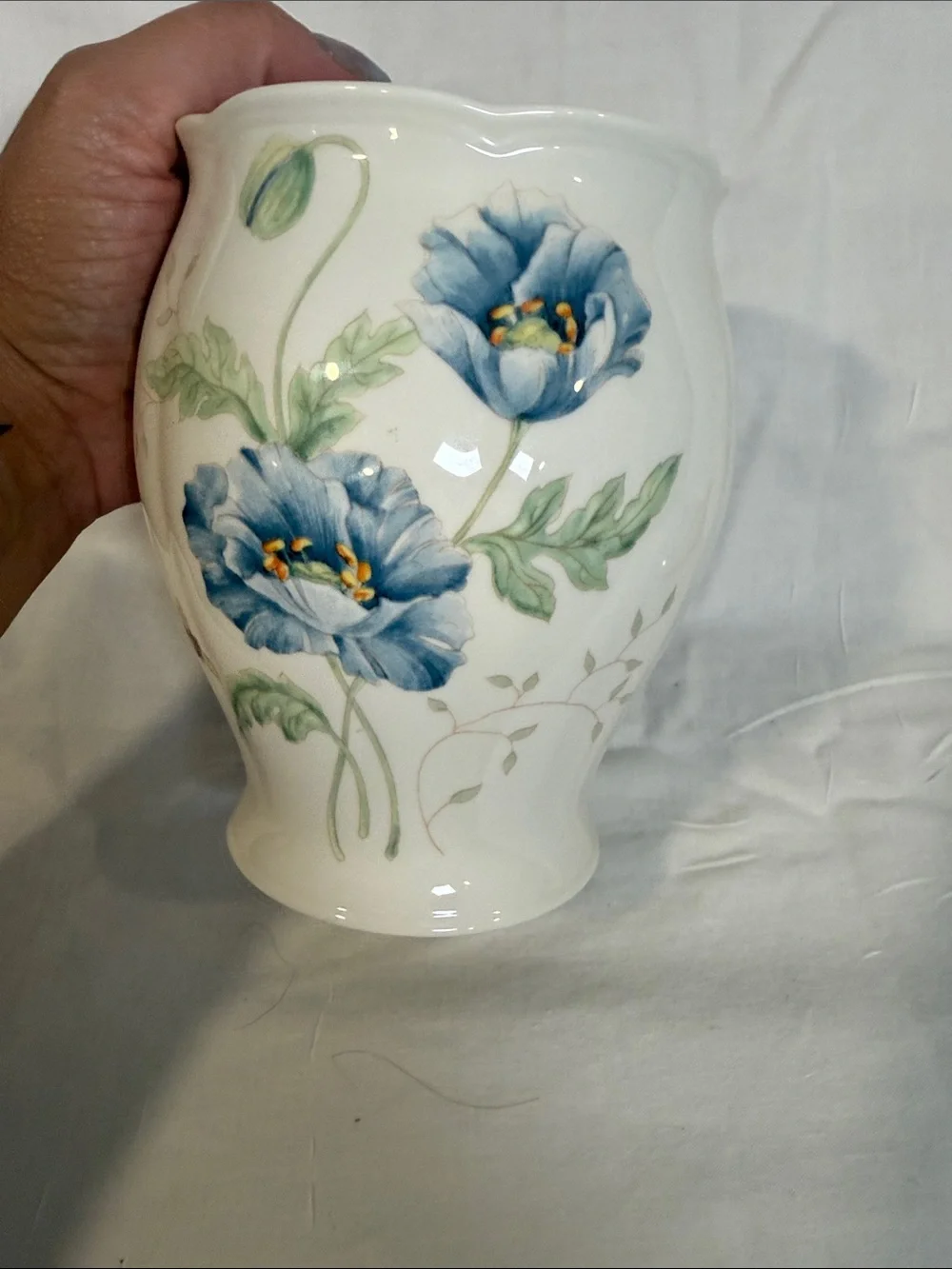 Lenox Butterfly Meadow Porcelain Canister with Blue Floral and Butterfly